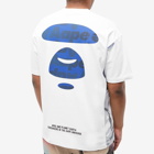 Men's AAPE Street Baseball Moon Face Back Print T-Shirt in White