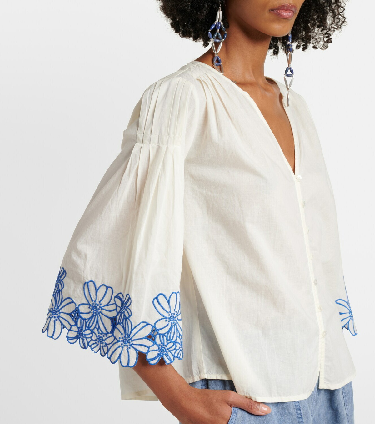 Velvet Blake embroidered cotton blouse