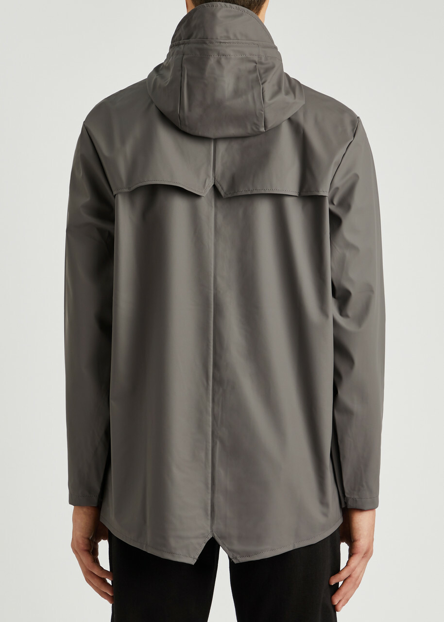 Rains Short Matte Rubberised Raincoat Grey