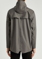 Rains Short Matte Rubberised Raincoat Grey