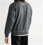 Saturdays NYC - Ari Peace Embroidered Pigment-Dyed Loopback Cotton-Jersey Sweatshirt - Gray