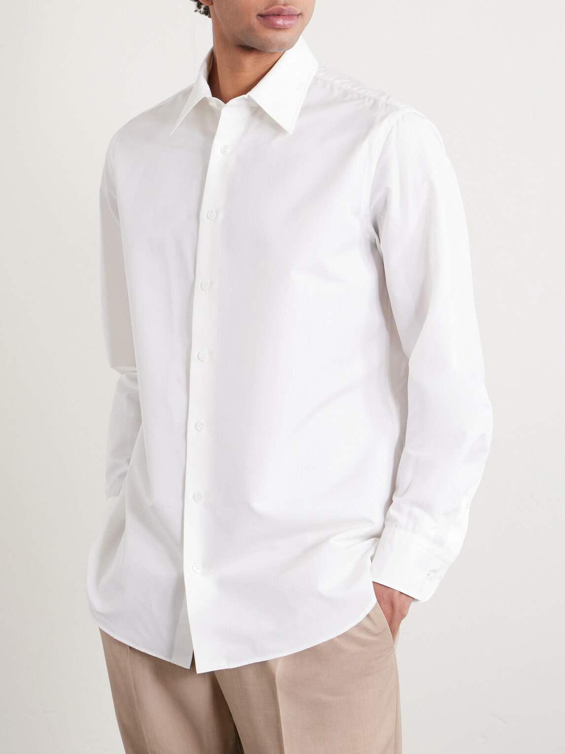 Lardini - Naven Cotton and Silk-Blend Shirt - White