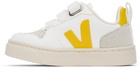 Veja Baby White & Yellow Vegan V-10 Velcro Sneakers