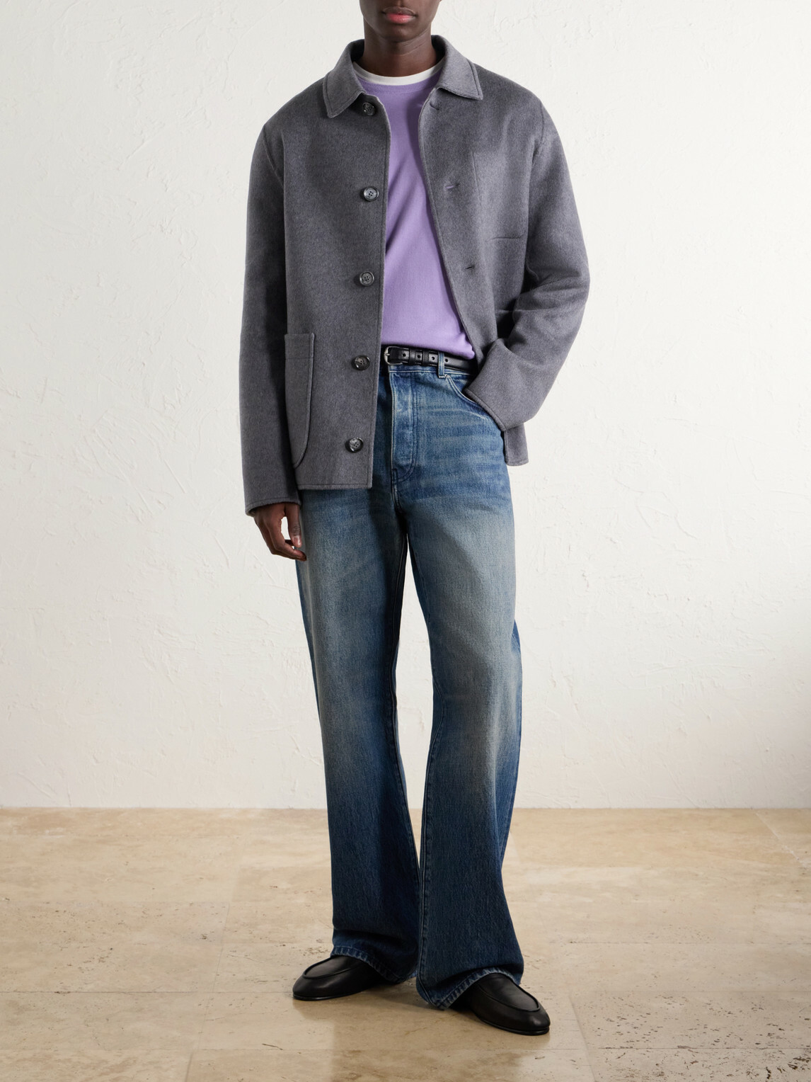 AMI PARIS - Brushed Wool and Cashmere-Blend Felt Blouson Jacket - Gray
