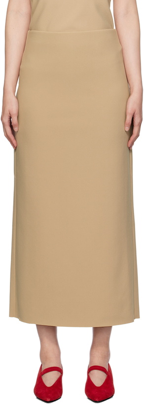 Photo: Birrot SSENSE Exclusive Taupe H Maxi Skirt
