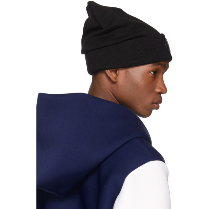 MONCLER GENIUS × fragment designニットマフラー 7 Moncler Fragment Hiroshi Fujiwara Black Wool Logo Beanie | The