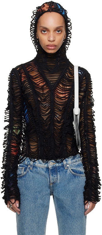 Photo: Jean Paul Gaultier Brown Shayne Oliver Edition 'The Slashed City' Hoodie