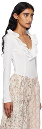 OPEN YY White Ruffle Bodysuit