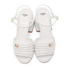 Fendi White Leather Slingback Heels