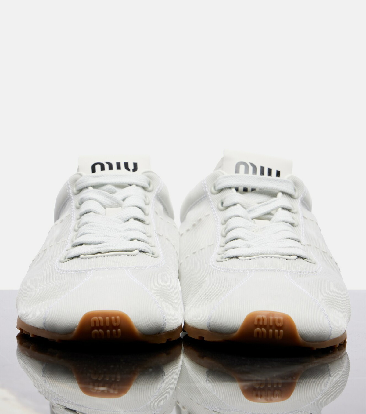 Miu Miu Plume leather-trimmed sneakers