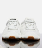 Miu Miu Plume leather-trimmed sneakers