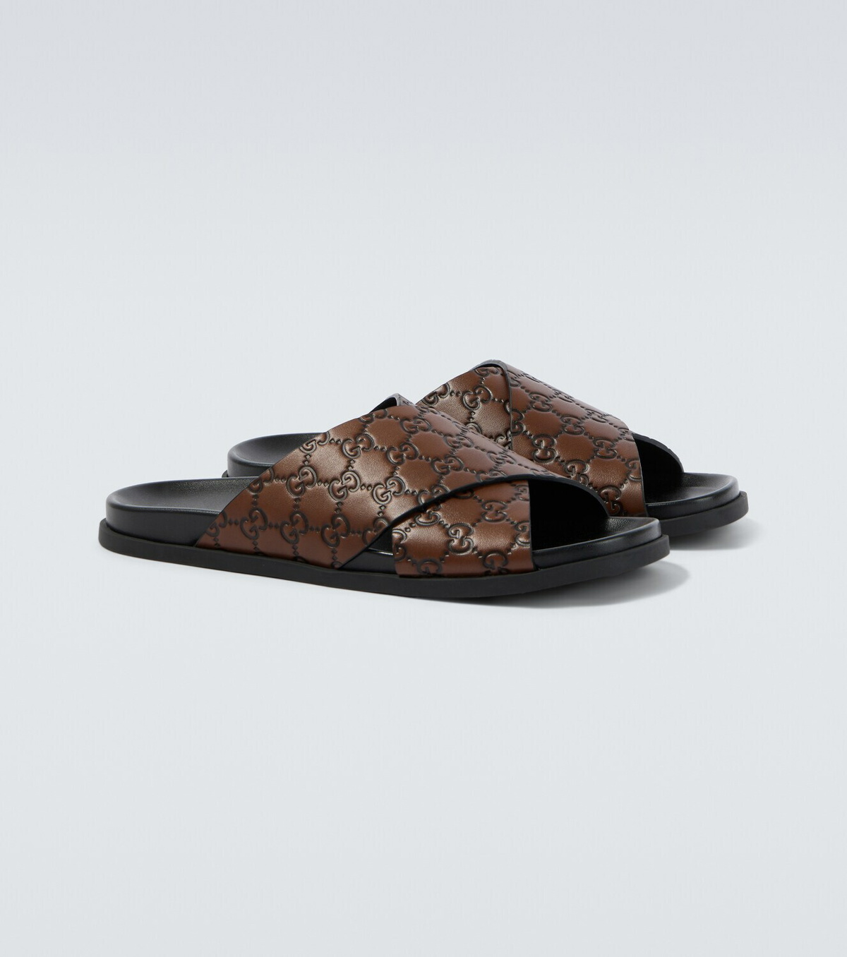 Gucci GG leather slides
