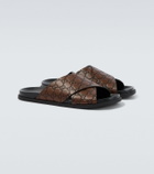 Gucci GG leather slides