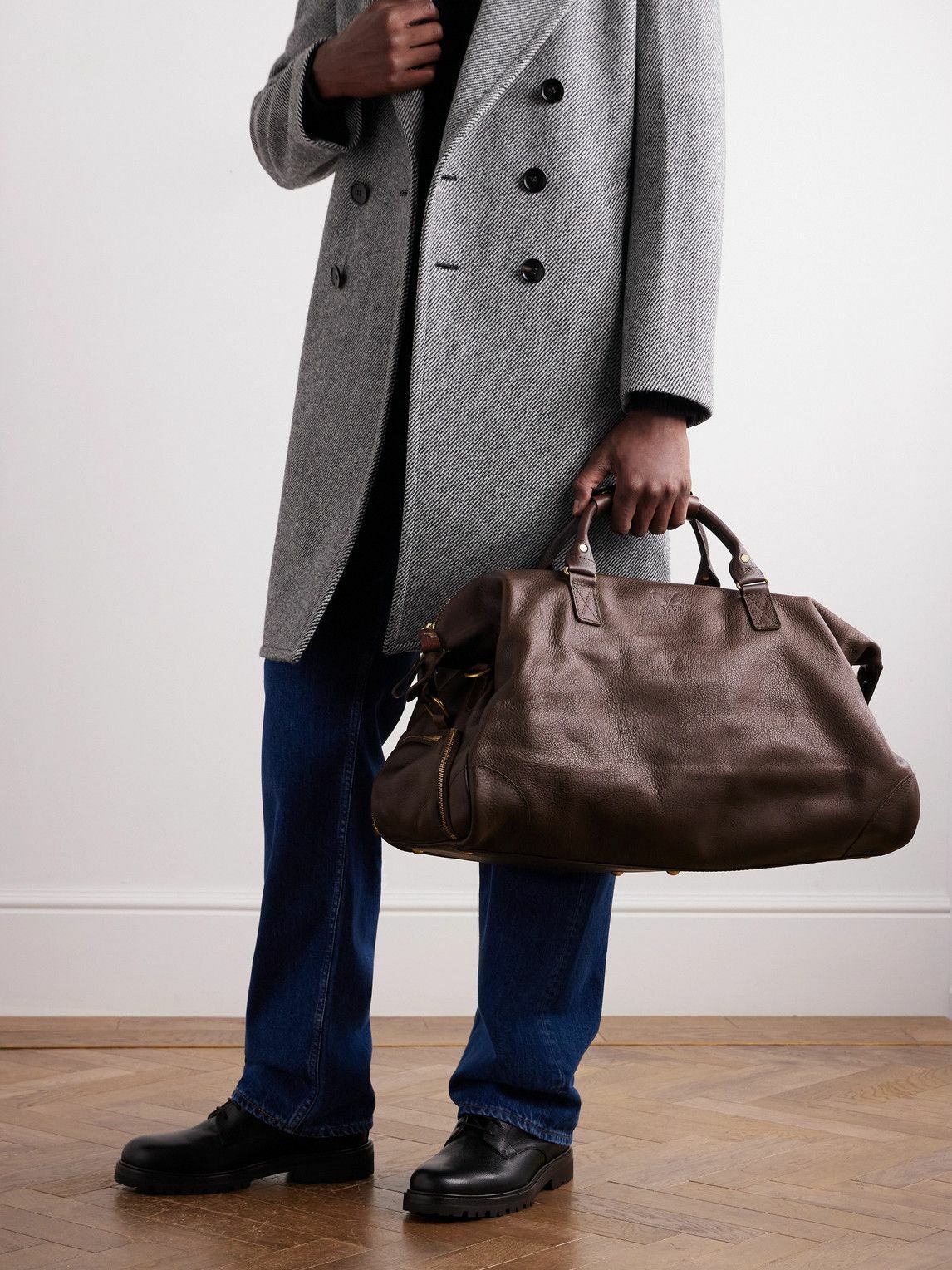 Bennett Winch - Logo-Debossed Full-Grain Leather Weekend Bag
