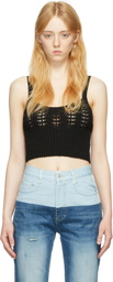 DRAE Black Cotton Tank Top