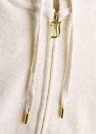 Juicy Couture Robertson Hooded Velour Sweatshirt Cream