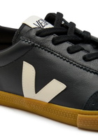 Veja Volley Panelled Grained Leather Sneakers Black
