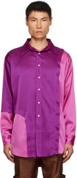 Edward Cuming Purple Paneled Shirt