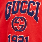Gucci Men's College Logo Crew Neck Sweat in Live Red