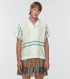 Bode - Stripe-trimmed cotton shirt