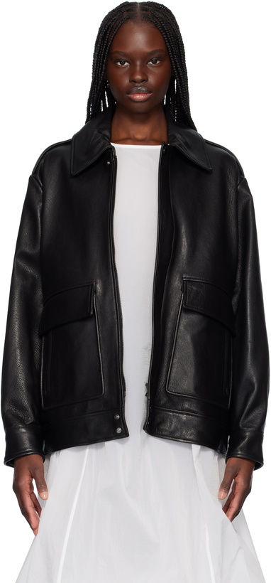 Photo: Nour Hammour Black Drey 'The It Girl' Leather Jacket