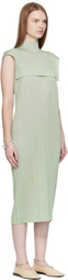 PLEATS PLEASE ISSEY MIYAKE Green Monthly Colors June Maxi Dress
