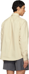 We11done Beige Solid Tie Shirt