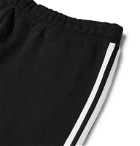 adidas Originals - Logo-Embroidered Striped Loopback Cotton-Jersey Shorts - Black