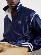 Needles - Logo-Embroidered Striped Satin Track Jacket - Blue
