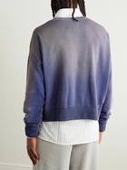 Maison Margiela - Cropped Paint-Splattered Cotton-Jersey Sweatshirt - Blue