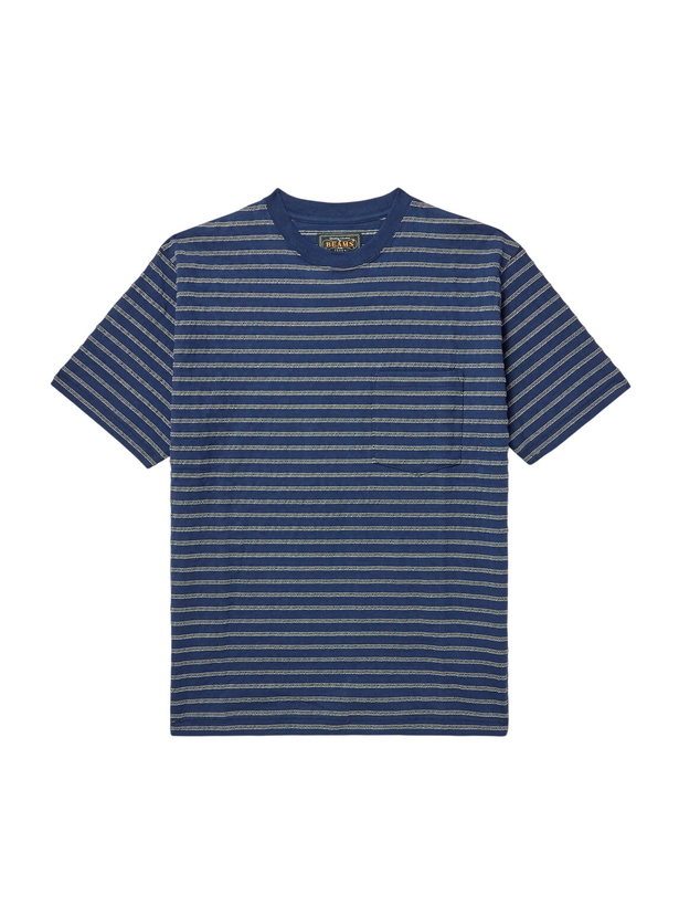 Photo: Beams Plus - Striped Cotton T-Shirt - Blue