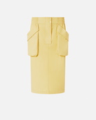 Pinko Pencil Skirt With Maxi Pockets Rattan Yellow