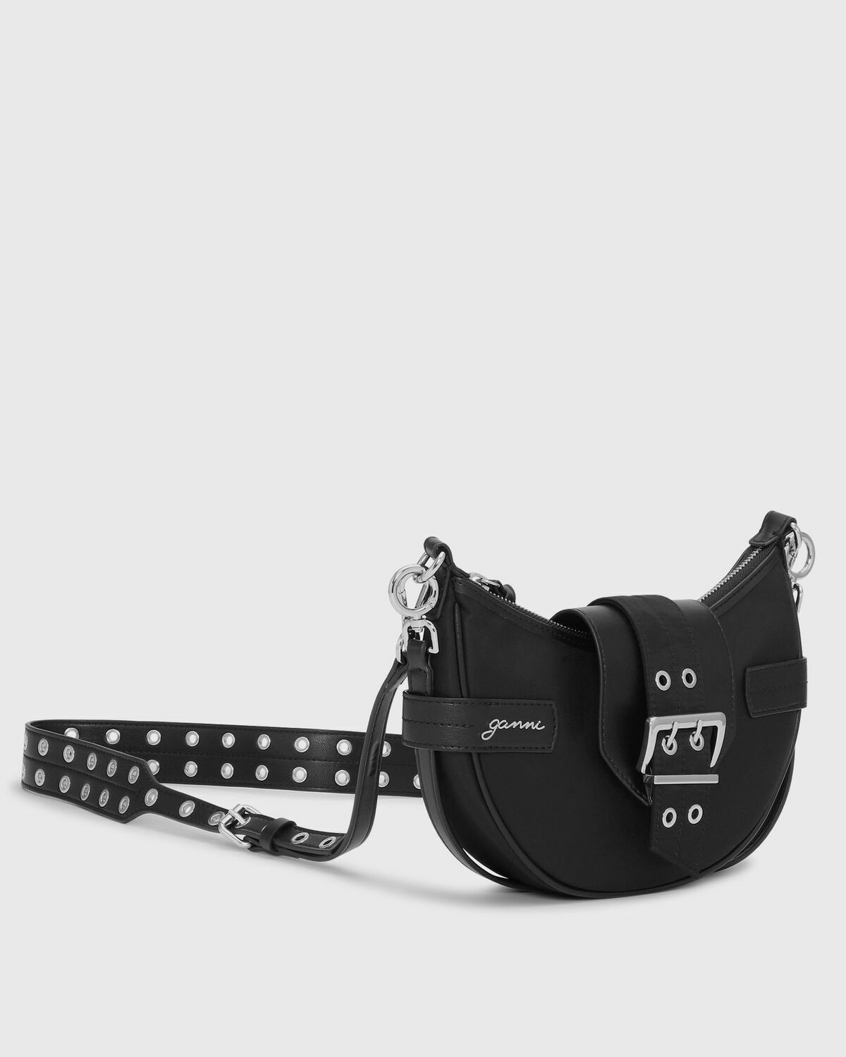 Ganni Bucky Bag Small Crossbody Nylon Black Bags GANNI