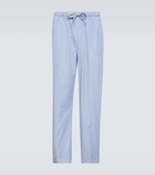 Derek Rose Striped cotton poplin pajama pants