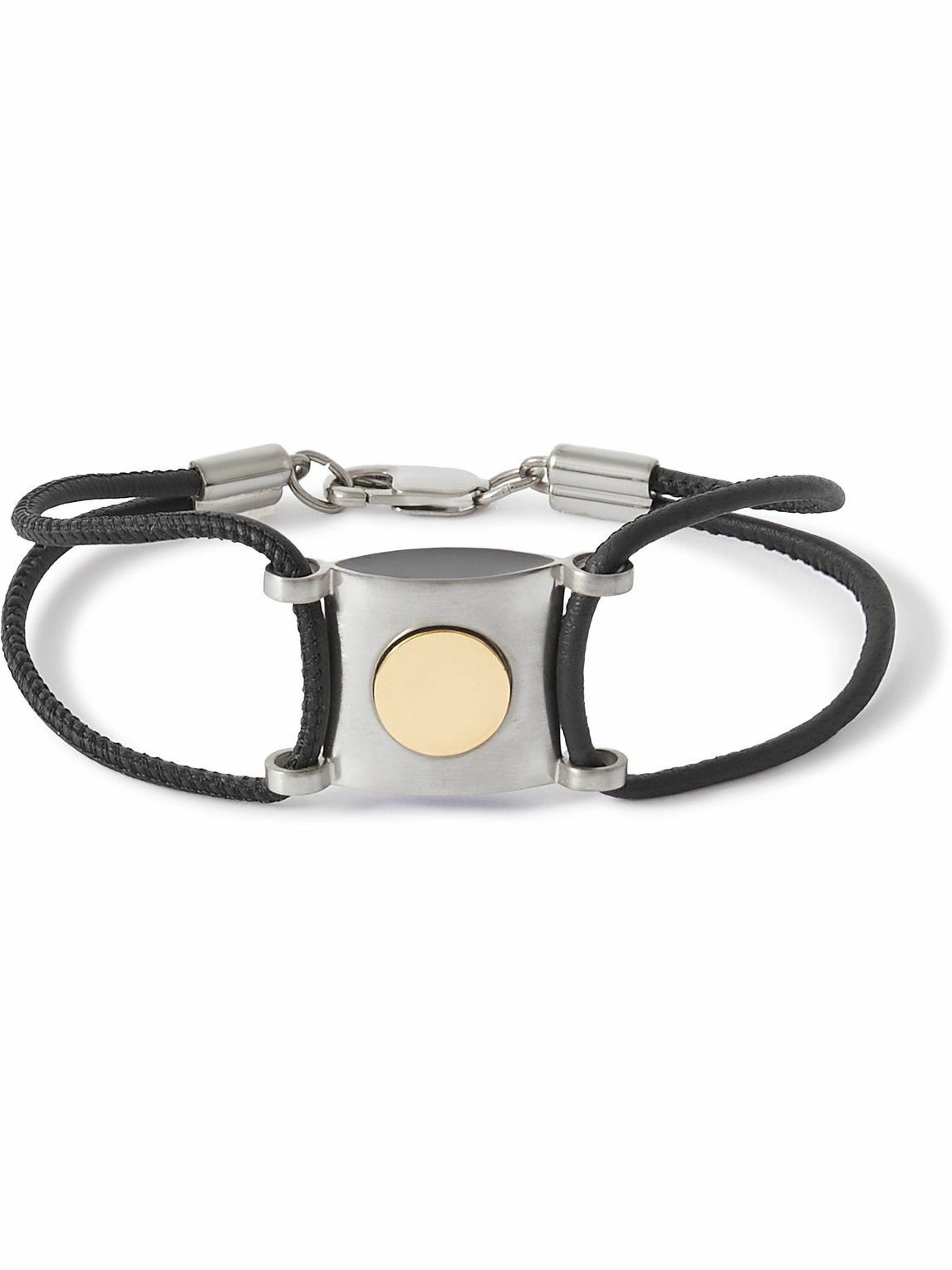 Photo: Lanvin - Gold- and Silver-Tone, Onyx and Leather Necklace
