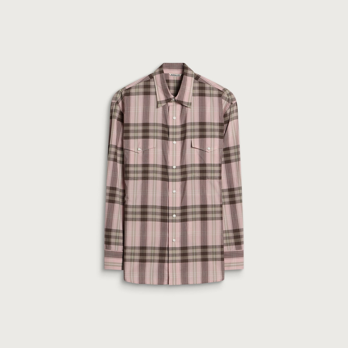 Auralee Women's Check Shirt in Pink Check