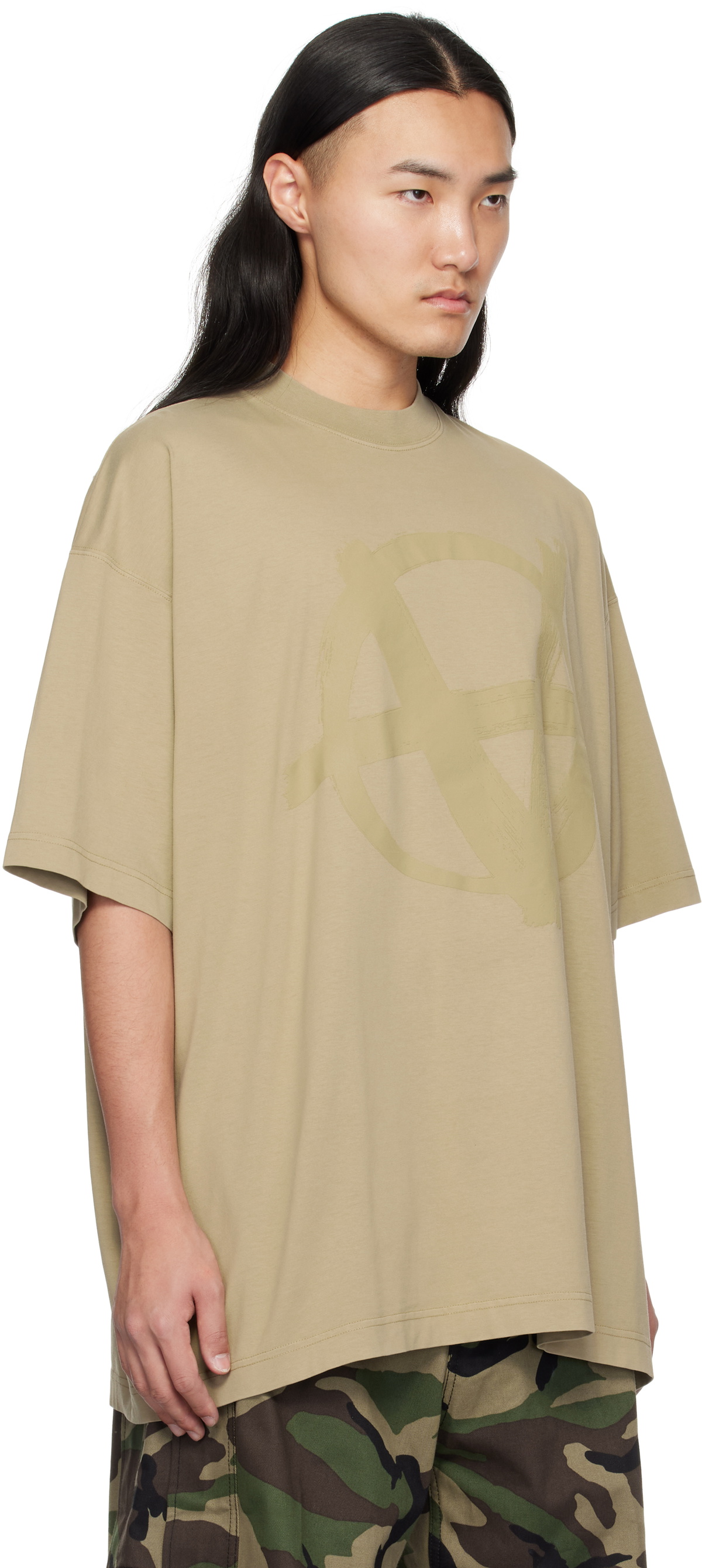 VETEMENTS Taupe Double Anarchy T-shirt Vetements