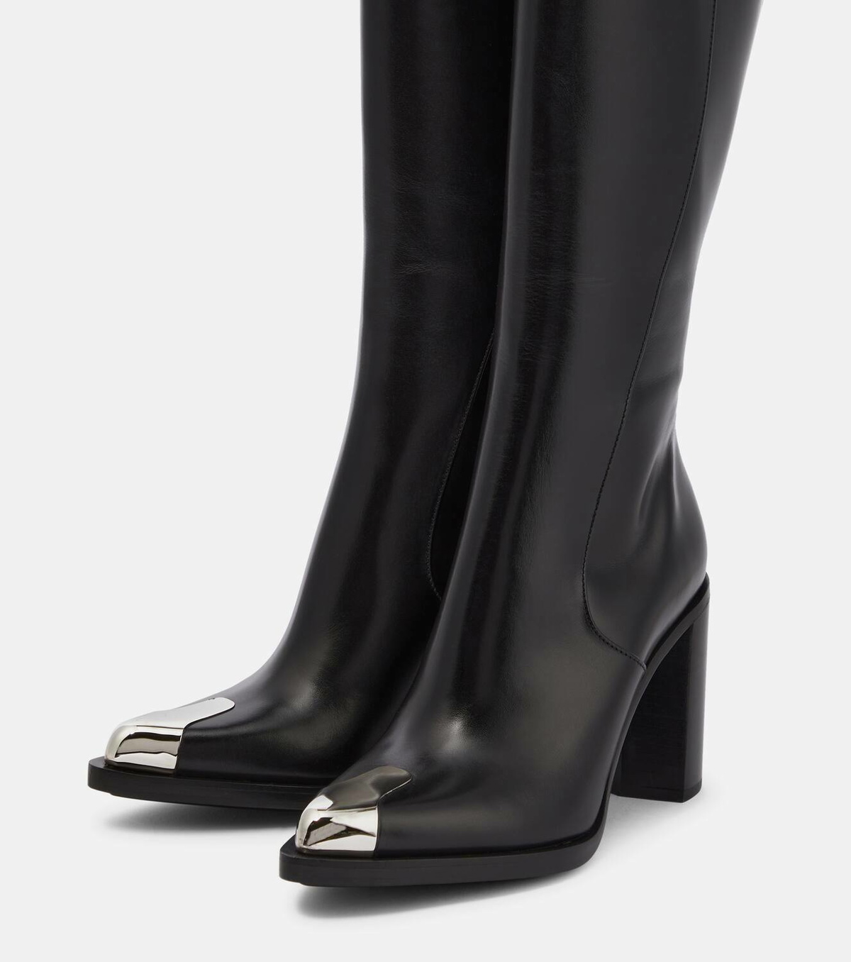 ブーツその他 alexander mcqueen BOOTS (745214W4WH0 1000) Alexander McQUEEN Women's Tread Slick Knee High Boots in
