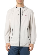 MC2 Saint Barth Man Hooded Lightweight Ice White Fabric Windbreaker Sloop