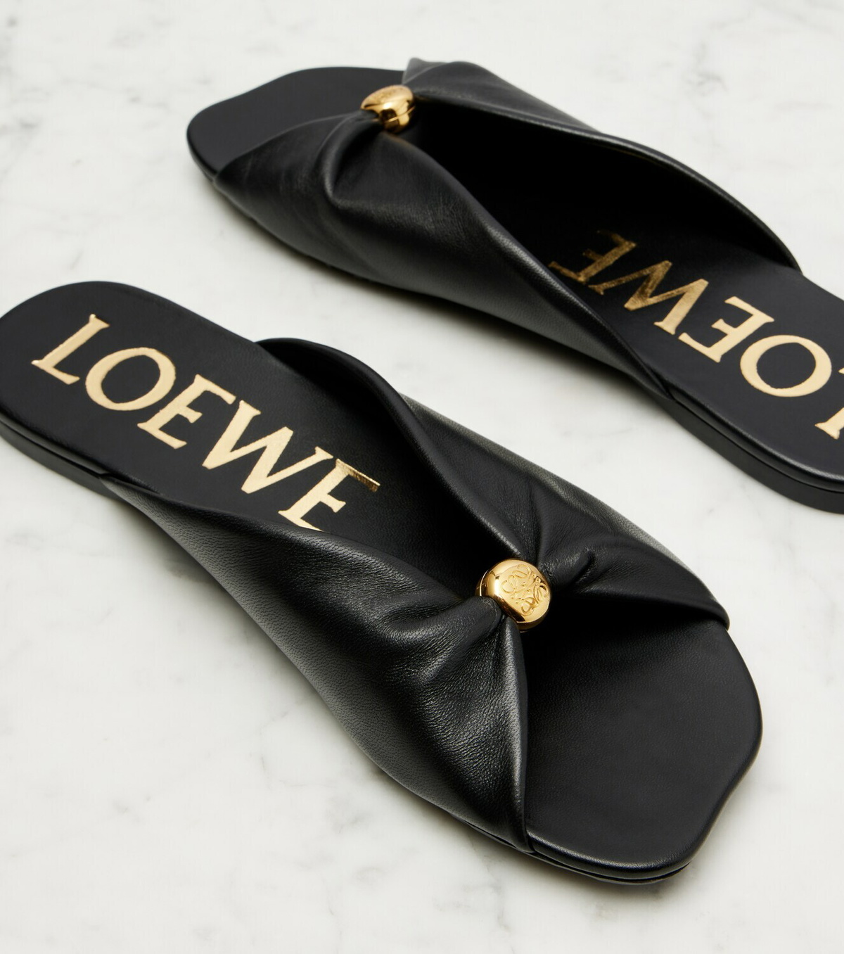 Loewe Paula's Ibiza Pebble leather slides