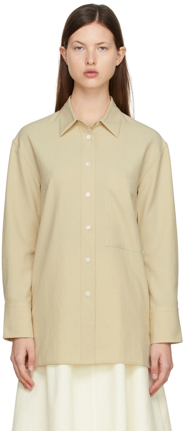 GIA STUDIOS Yellow Polyester Shirt GIA STUDIOS