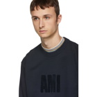 AMI Alexandre Mattiussi Navy Big Logo Sweatshirt