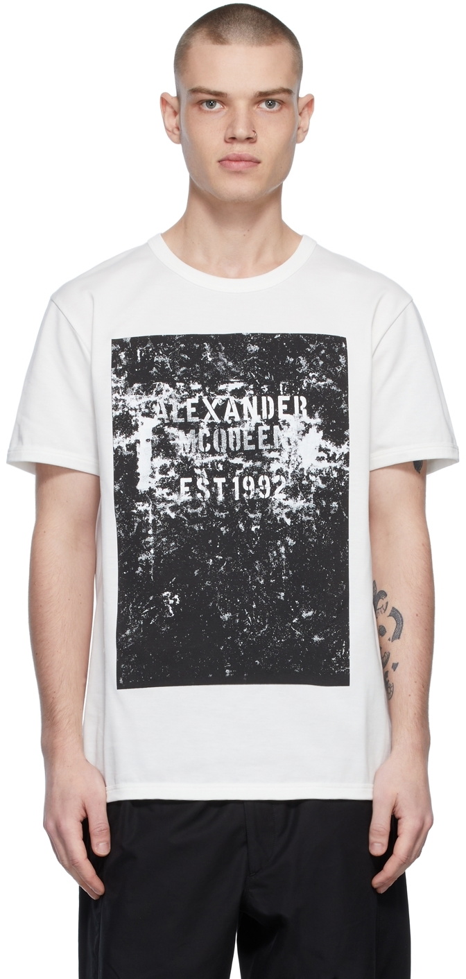 Alexander McQueen White Wallpaint T-Shirt Alexander McQueen