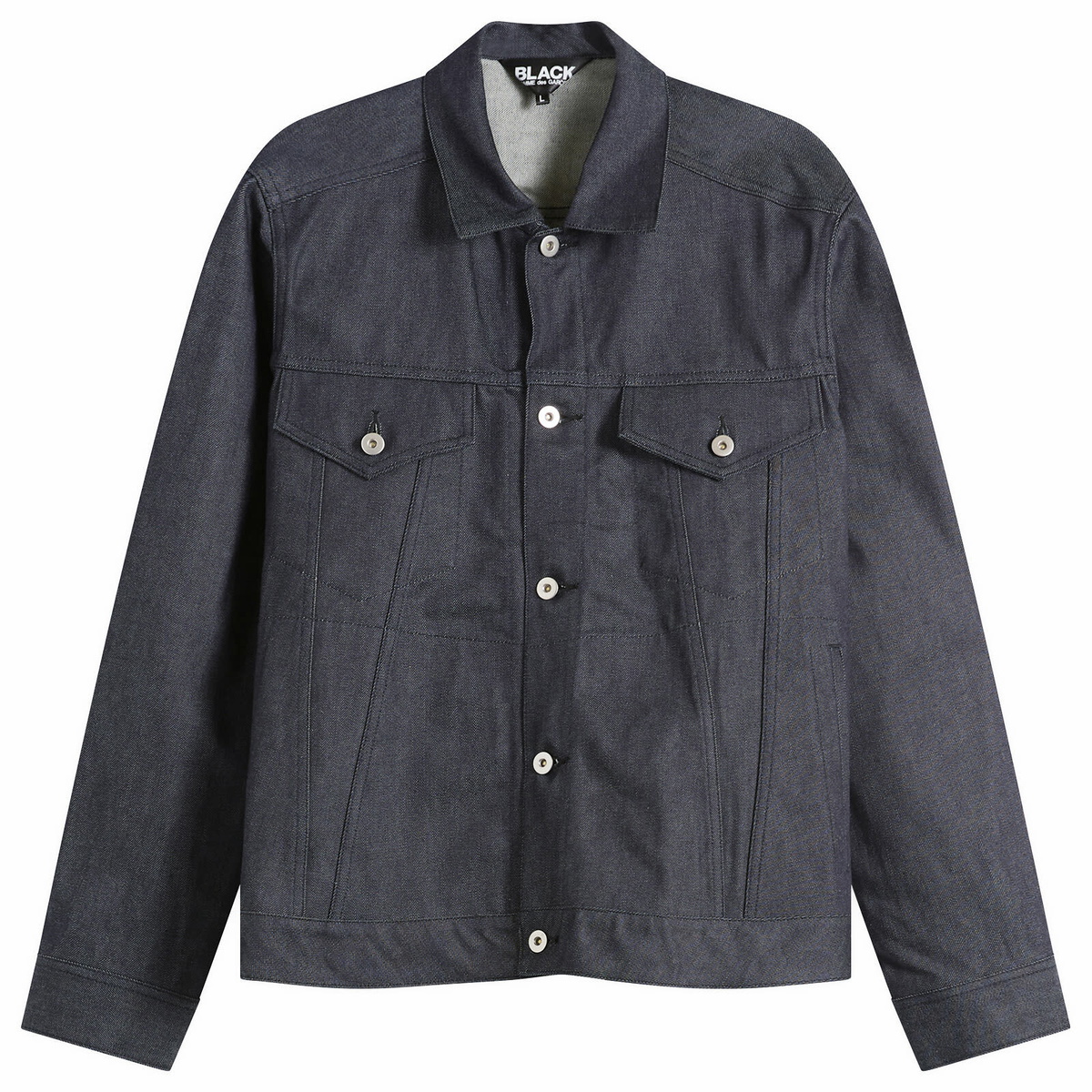 Comme des Garçons Men's Wool Gabardine Trucker Jacket in Black