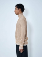 MM6 Maison Margiela Distressed Ribbed High-Neck Sweater