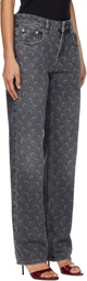 Marine Serre Gray Moon Laser Straight Jeans