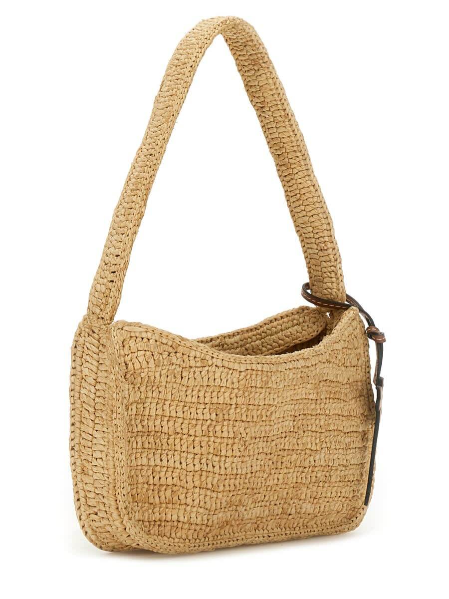 Manebi Raffia Shoulder Bag