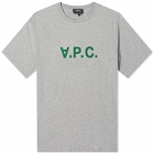 A.P.C. Men's Heavyweight VPC Logo T-Shirt in Heathered Light Grey