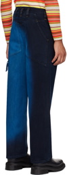 Eckhaus Latta SSENSE Exclusive Blue Straight-Leg Jeans
