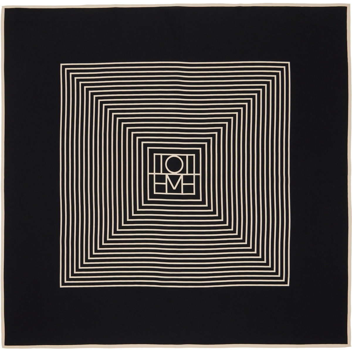 TOTEME Black Centered Monogram Silk Scarf